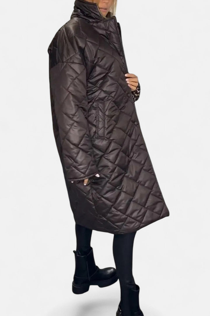 Ofira – Manteau matelassé avec doublure léopard