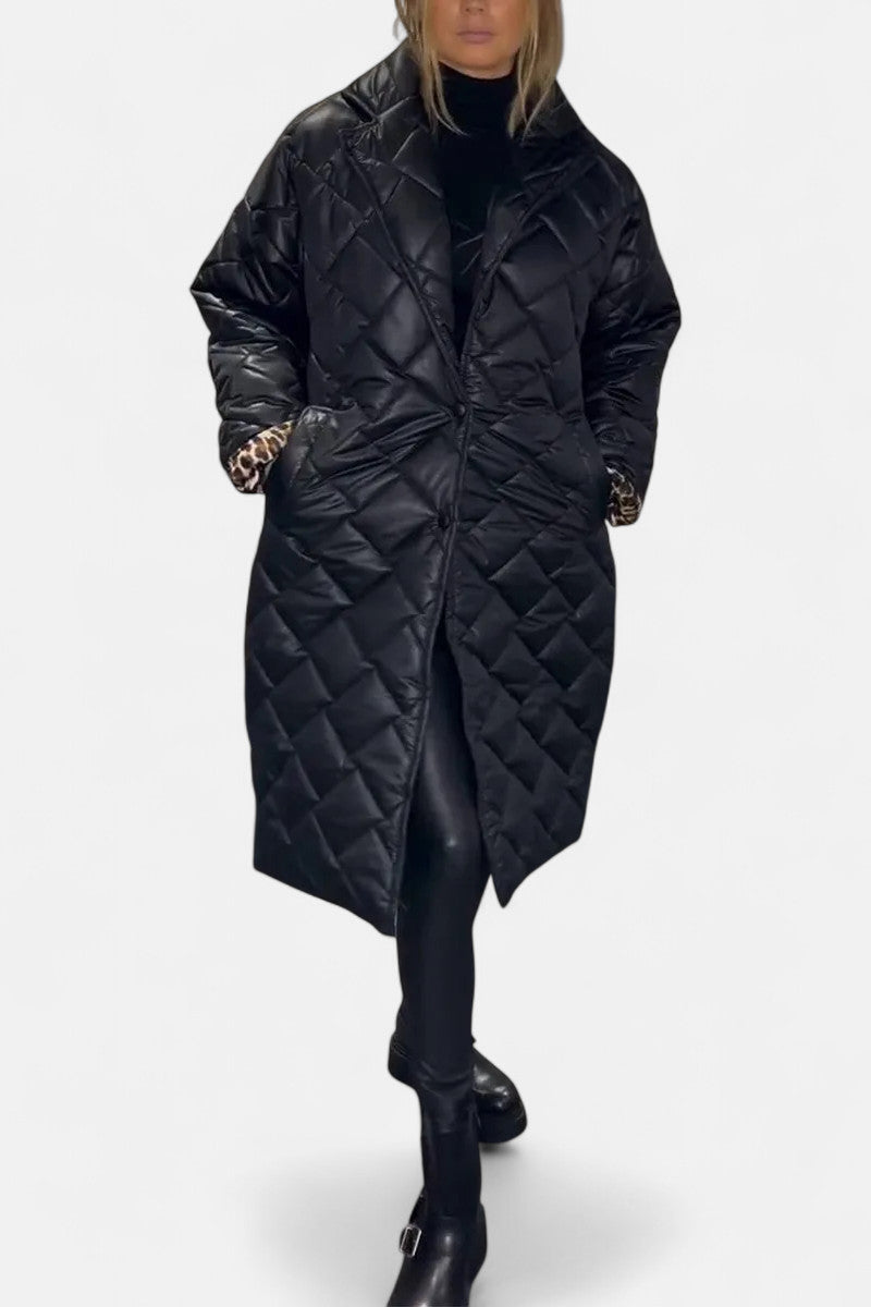 Ofira – Manteau matelassé avec doublure léopard