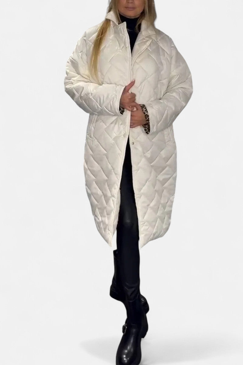 Ofira – Manteau matelassé avec doublure léopard
