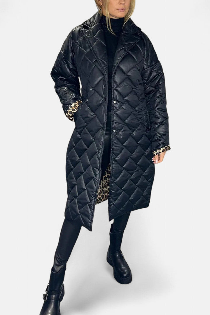 Ofira – Manteau matelassé avec doublure léopard