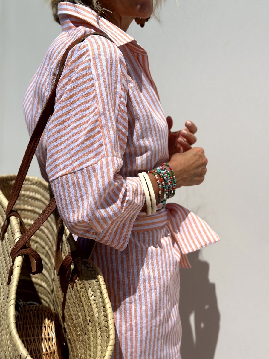 Zia | Vestido camisero atemporal a rayas con elegancia