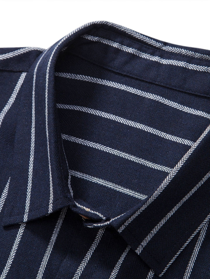Conjunto Rayado de Hombre – Camisa y Pantalones para Primavera, Verano y Otoño