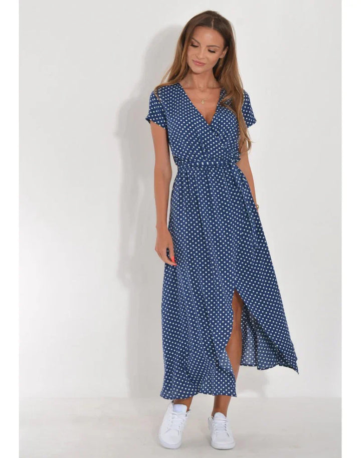 Women's Wrap Dress | with Belt and Short Sleeves