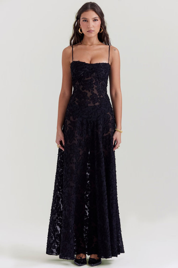 Women’s Elegant Floral Slip Maxi Dress