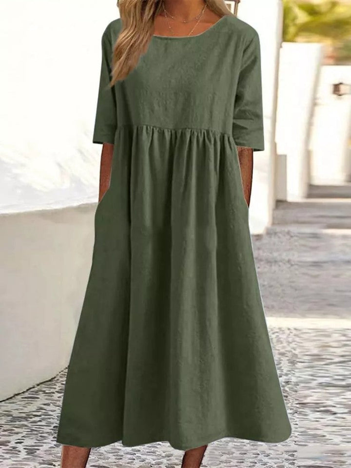 Eliana | Luftiges Baumwollkleid mit Tasche