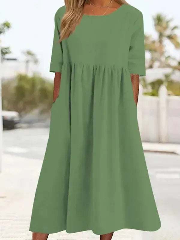 Eliana | Luftiges Baumwollkleid mit Tasche