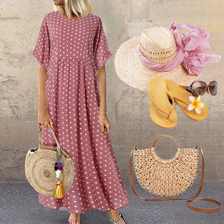 Jaeli | Boho Maxi Dress with Dots